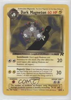 Dark Magneton Pokemon Team Rocket #28 2000 READ - Image 1