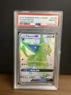 Fa/Espeon Gx #SV60 2019 Pokemon Sun & Moon Hidden Fates PSA 10 - Image 1