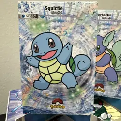 Pokemon Database Shiny Set Squirtle Wartortle Blastoise Sparkle Holo Set Of 3 - Image 2