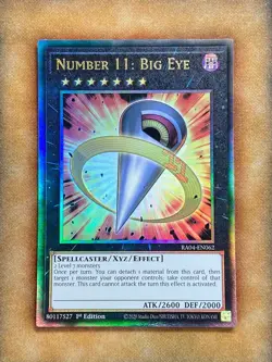 Yugioh Number 11: Big Eye RA04-EN062 Prismatic Ultimate Rare 1st Ed NM - Image 1