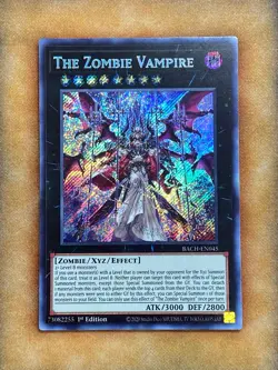 Yugioh The Zombie Vampire BACH-EN045 Secret Rare 1st Ed NM - Image 1