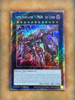 Yugioh Super Starslayer TY-PHON - Sky Crisis RA04-EN072 Platinum Secret 1st NM - Image 1