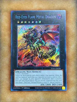 Yugioh Red-Eyes Flare Metal Dragon RA01-EN038 Secret Rare 1st Ed NM - Image 1