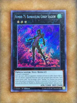 Yugioh Number 75: Bamboozling Gossip Shadow BLRR-EN032 Secret Rare 1st Ed NM - Image 1