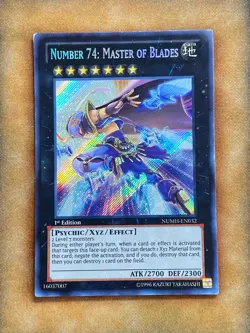 Yugioh Number 74: Master of Blades NUMH-EN032 Secret Rare 1st Ed LP - Image 1