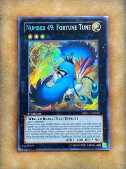 Yugioh Number 49: Fortune Tune NUMH-EN029 Secret Rare 1st Ed LP - Image 1