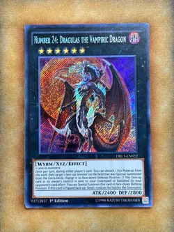 Yugioh Number 24: Dragulas the Vampiric Dragon DRL3-EN022 Secret Rare 1st Ed NM - Image 1