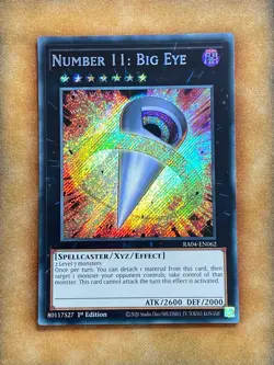 Yugioh Number 11: Big Eye RA04-EN062 Secret Rare 1st Ed NM - Image 1