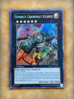 Yugioh Number 6: Chronomaly Atlandis REDU-EN092 Secret Rare 1st Ed NM - Image 1