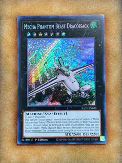 Yugioh Mecha Phantom Beast Dracossack RA03-EN039 Secret Rare 1st Ed NM - Image 1
