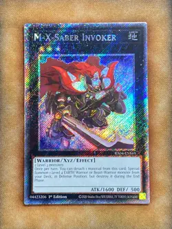 Yugioh M-X-Saber Invoker RA04-EN169 Platinum Secret Rare 1st Ed NM - Image 1