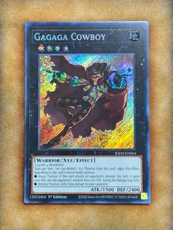 Yugioh Gagaga Cowboy RA04-EN064 Secret Rare 1st Ed NM - Image 1
