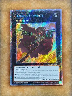 Yugioh Gagaga Cowboy RA04-EN064 Platinum Secret Rare 1st Ed NM - Image 1