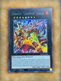 Yugioh Gigantic "Champion" Sargas PHHY-EN045 Secret Rare 1st Ed NM - Image 1