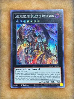Yugioh Dark Armed, the Dragon of Annihilation BLAR-EN050 Secret Rare 1st Ed NM - Image 1