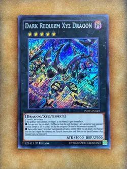 Yugioh Dark Requiem Xyz Dragon INOV-EN049 Secret Rare 1st Ed NM - Image 1