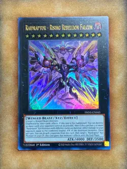 Yugioh Raidraptor - Rising Rebellion Falcon PHNI-EN045 Ultra Rare 1st Ed NM - Image 1