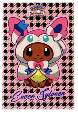 Let's Go Eevee Card Database Poncho Eevee Sylveon Foil Card - Image 1