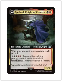 1x Garland, Knight of Cornelia, Extended Art, Final Fantasy, Magic MTG NM - Image 1