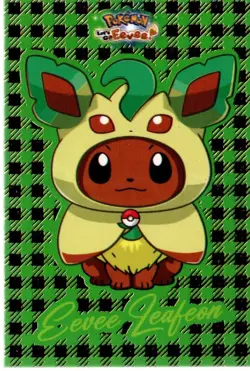 Let's Go Eevee Card Database Poncho Eevee Leafeon Foil Card - Image 1