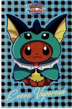 Let's Go Eevee Card Database Poncho Eevee Vaporeon Foil Card - Image 1
