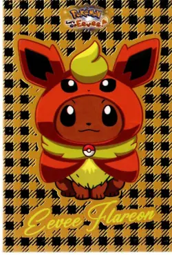 Let's Go Eevee Card Database Poncho Eevee Flareon Foil Card - Image 1