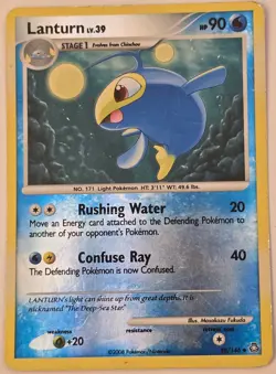 Pokemon TCG Lanturn LV.39 Legends Awakened 58/146 Uncommon Reverse Holo Card HP - Image 1