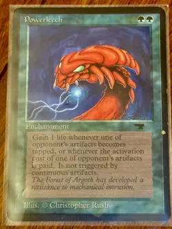 LIMITED EDITION Antiquities Vintage MtG Powerleech Unplayed NM - Image 1