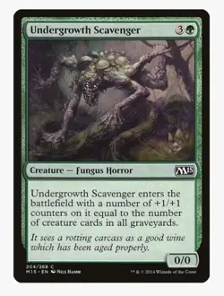 Undergrowth Scavenger #204 M15 Magic Card in Protective Sleeve - Image 1