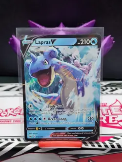 Pokemon Lapras V 049/202 Holo Shield & Sword Ultra Rare TCG Card NM - Image 1