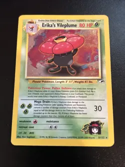 Erika's Vileplume 5/132 Holo Rare Gym Heroes Pokemon Card Free Shipping - Image 1