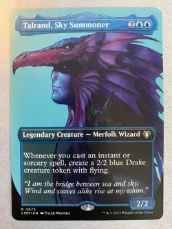 MTG Talrand, Sky Summoner CMM 0673 (Borderless Profile Non Foil ) NM - Image 1