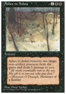 Ashes to Ashes - Light Play MTG 4th Edition - Image 1