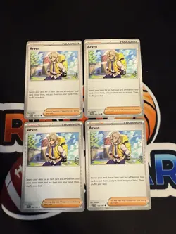 4x Arven 166/198 186/197 - Scarlet & Violet Base Pokemon TCG - Trainer Playset - Image 1