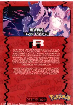 Pokemon Team Rocket The Hunting Mewtwo #150 Mewtwo RR Holo Foil - Image 2