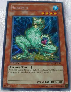 Yugioh 1x Skreech GLAS-EN086 Secret Rare 1st Edition Near Mint - Image 2