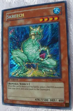 Yugioh 1x Skreech GLAS-EN086 Secret Rare 1st Edition Near Mint - Image 3