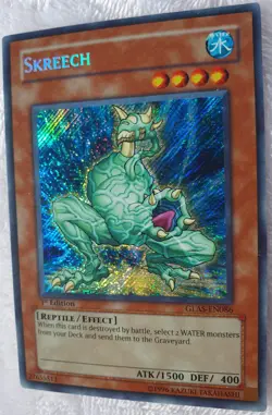 Yugioh 1x Skreech GLAS-EN086 Secret Rare 1st Edition Near Mint - Image 4