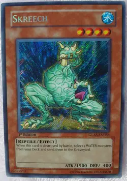 Yugioh 1x Skreech GLAS-EN086 Secret Rare 1st Edition Near Mint - Image 5