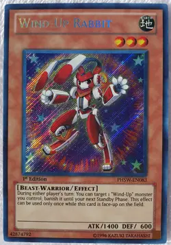 Yugioh 1x Wind-up Rabbit PHSW-EN083 Secret Rare 1st Edition Near Mint - Image 1