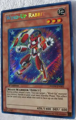 Yugioh 1x Wind-up Rabbit PHSW-EN083 Secret Rare 1st Edition Near Mint - Image 3