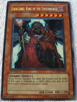 Yugioh 1x Lich Lord, King of the Underworld FOTB-EN062 Secret Rare 1st Ed NM - Image 2