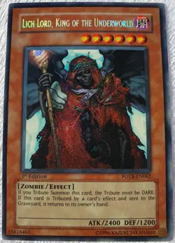 Yugioh 1x Lich Lord, King of the Underworld FOTB-EN062 Secret Rare 1st Ed NM - Image 5