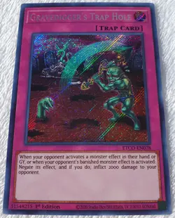 Yugioh 1x Gravedigger's Trap Hole ETCO-EN078 Secret Rare 1st Edition Near Mint - Image 2