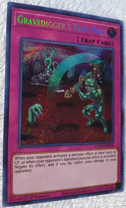 Yugioh 1x Gravedigger's Trap Hole ETCO-EN078 Secret Rare 1st Edition Near Mint - Image 4