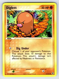 Diglett 61/112 2004 EX FireRed & LeafGreen Pokemon Card TCG Nintendo - VLP - Image 1