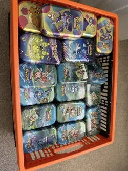 Pokemon Cards 50x Card Mini Tin Gift Bundle 10holo 20 Reverse 1 ex - Image 1