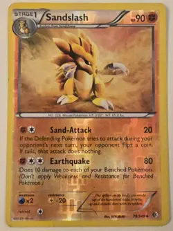 SANDSLASH 79/149 Boundaries Crossed Uncommon Reverse HOLO 2012 Pokemon Card MP - Image 1