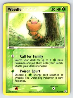 Weedle 86/112 2004 EX FireRed & LeafGreen Pokemon Card TCG Nintendo Common - VLP - Image 1