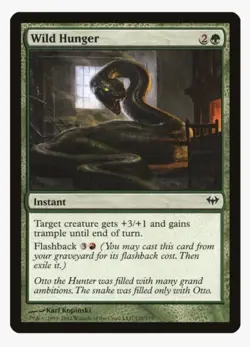 Wild Hunger #132 Dark Ascension (DKA) Magic Card in Protective Sleeve - Image 1